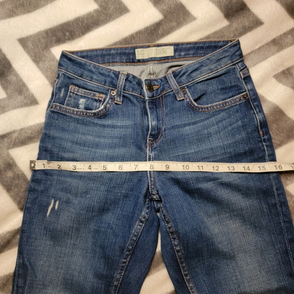 Topshop Moto Petite Lucas Jeans 24P Cropped Distressed Ripped Denim - Picture 5 of 12